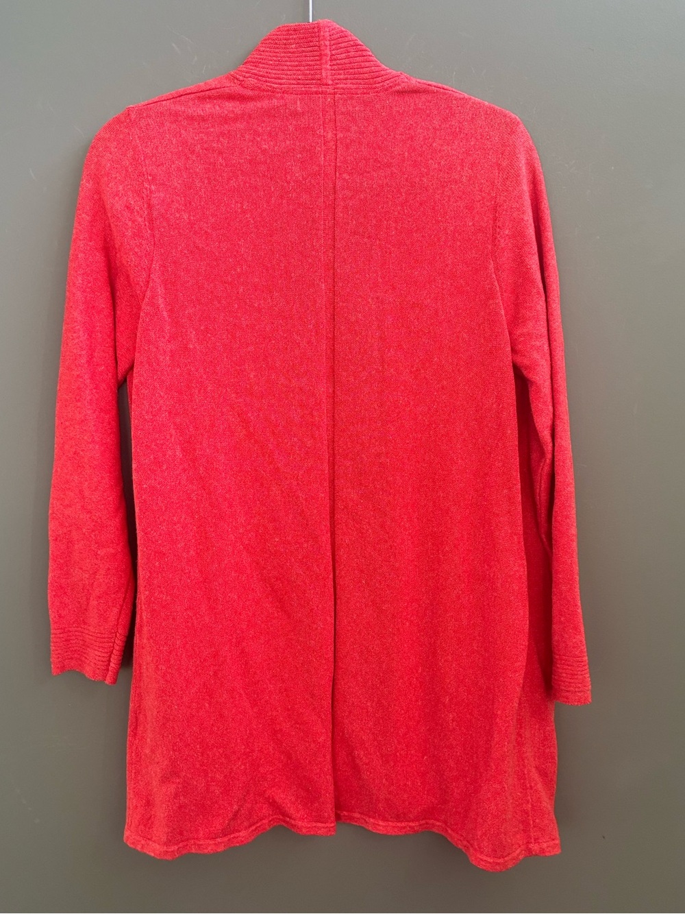 Foxcroft Open-Front Red Cardigan with Pockets - Picture 2 of 4